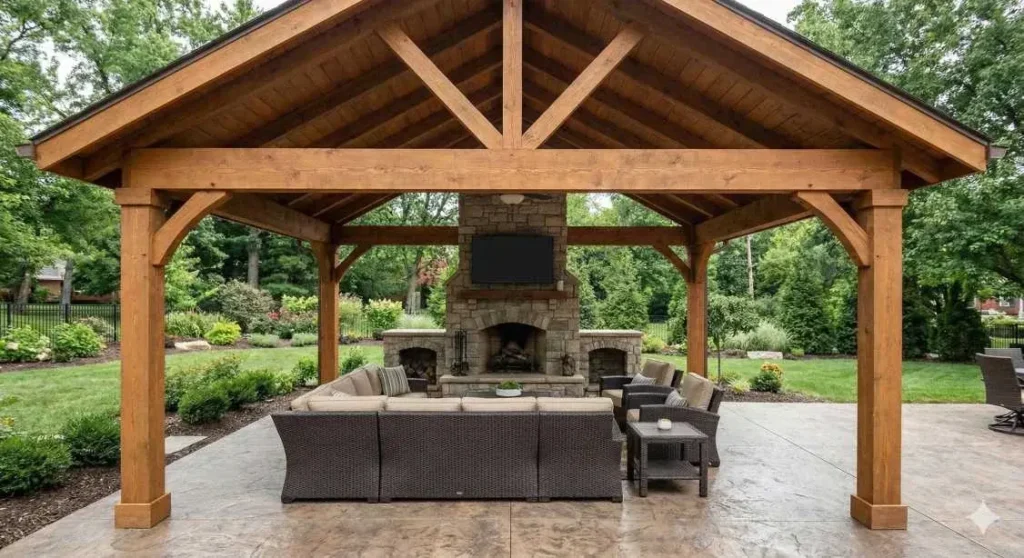 Covered Pavilion & Fireplace