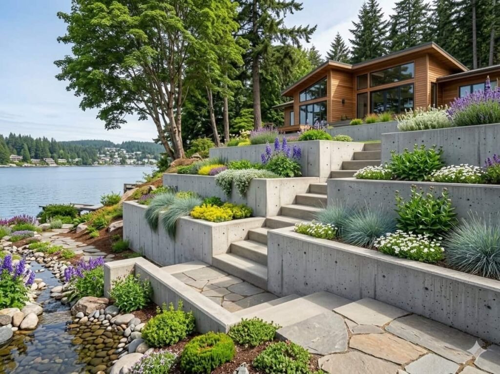 Poured Concrete Retaining Walls