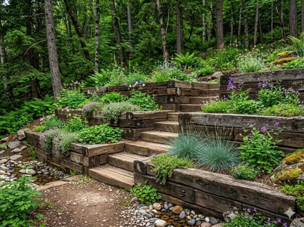 Timber and Railroad Tie Retaining Walls
