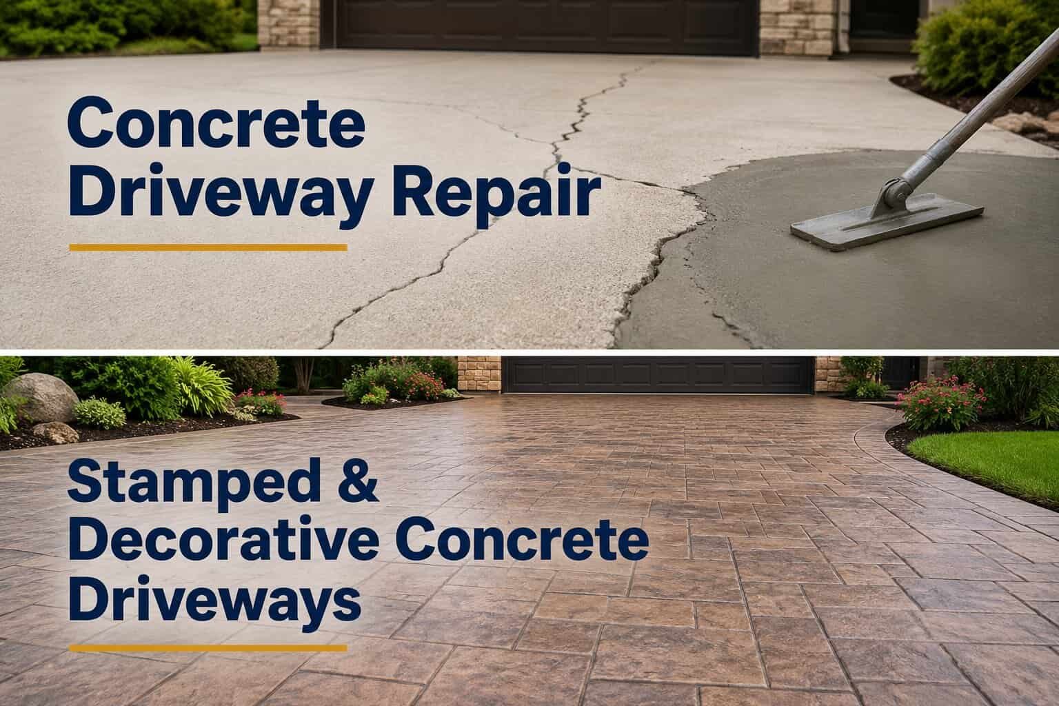 Concrete Driveway Repair Stamped & Decorative Concrete Driveways